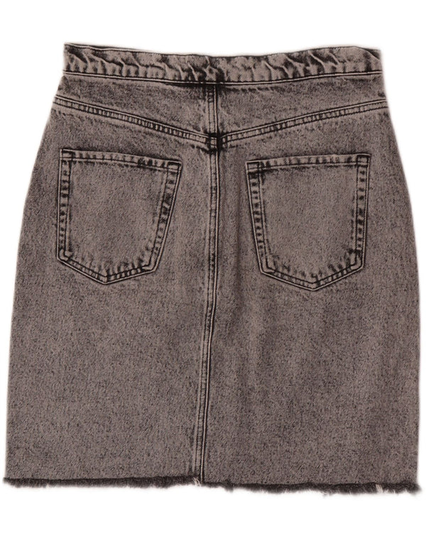 Zara Dame Denim Nederdel Large W30 Grå