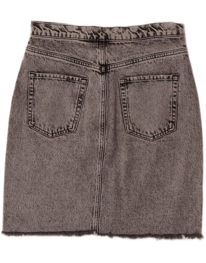 Zara Dame Denim Nederdel Large W30 Grå