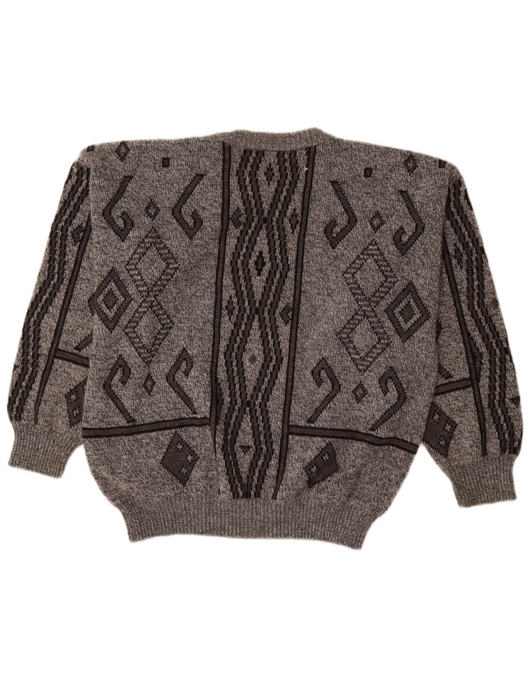 ANGELO LITRICO Herre sweater med rund hals IT 52/54 Stor Grå Geometrisk