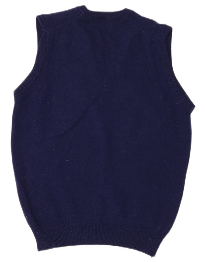 Lyle & Scott herrevest tanktop lille marineblå lammeuld