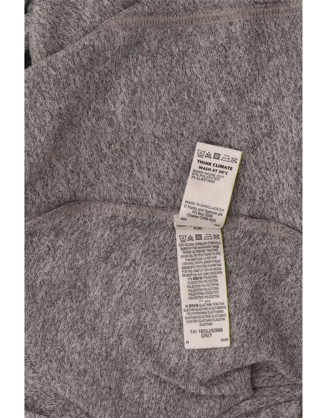 Marks & Spencer dame 3/4-ærmet A-line kjole UK 12 mellemgrå polyester