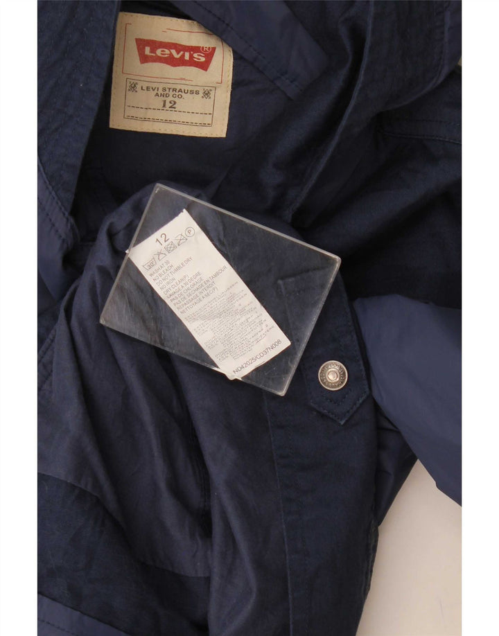 Levi's Boys Grafisk Bomberjakke med hætte 11-12 år Navy Blue Colourblock