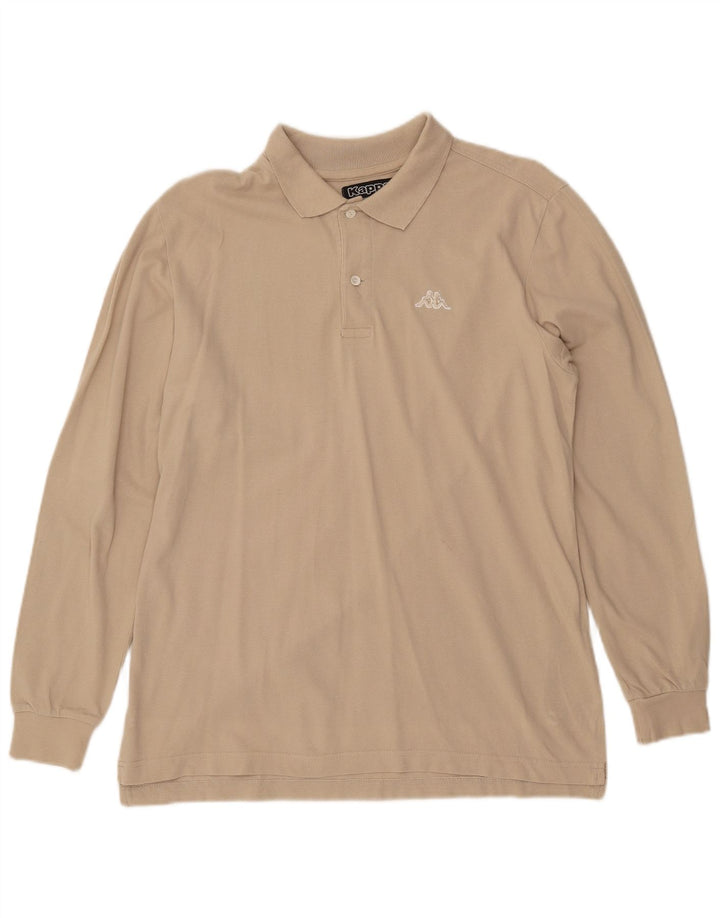 KAPPA Langærmet poloshirt til mænd Medium Beige Bomuld
