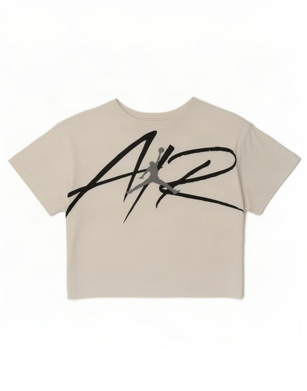 Jordan Girls Crop Grafisk T-Shirt Top 12-13 År Stor Hvid