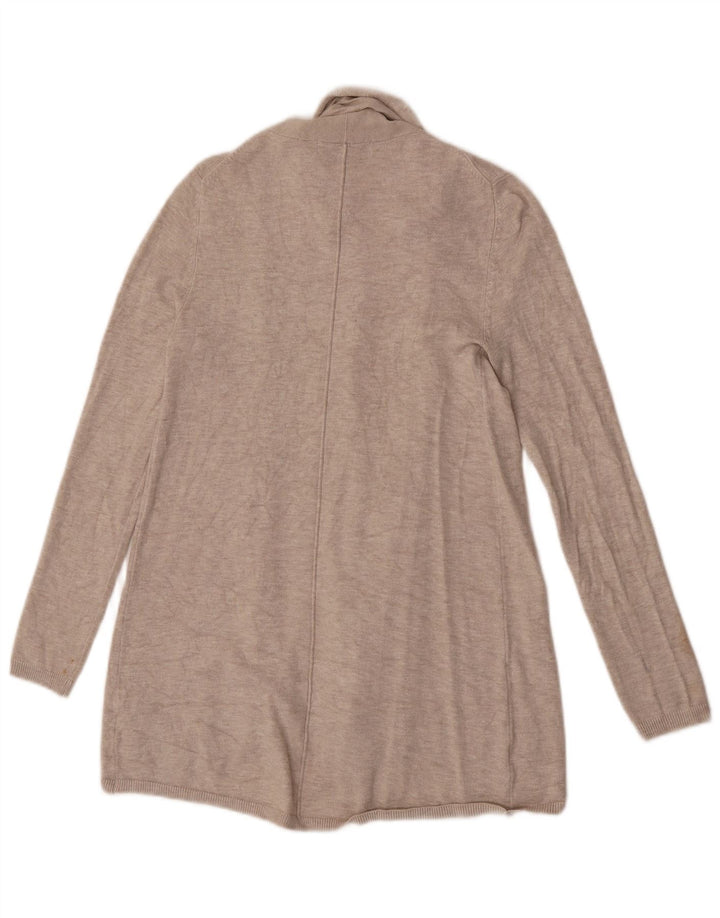 Zara Womens Longline Open Cardigan Sweater UK 8 Small Beige