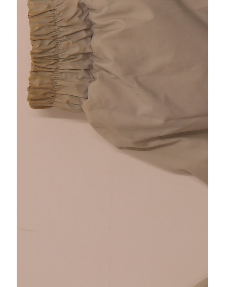 VINTAGE Vendbar jakke med hætte til kvinder, stor beige colourblock polyester