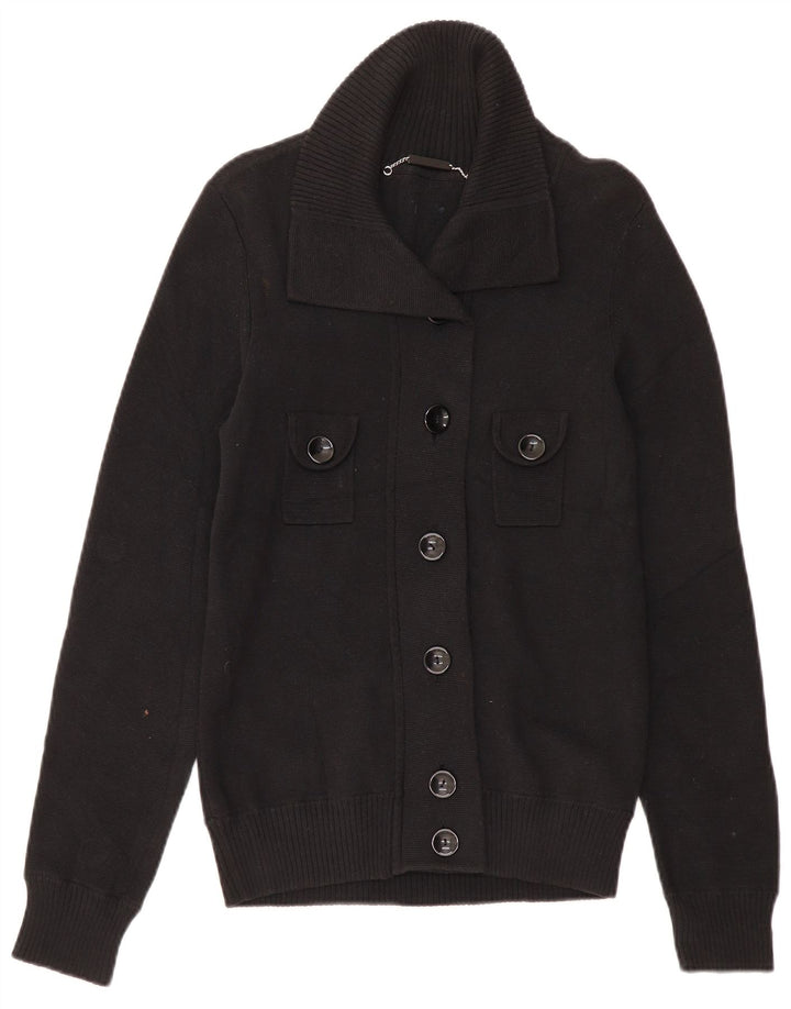 ARMANI JEANS Dame Cardigan Sweater UK 12 Medium Sort Bomuld