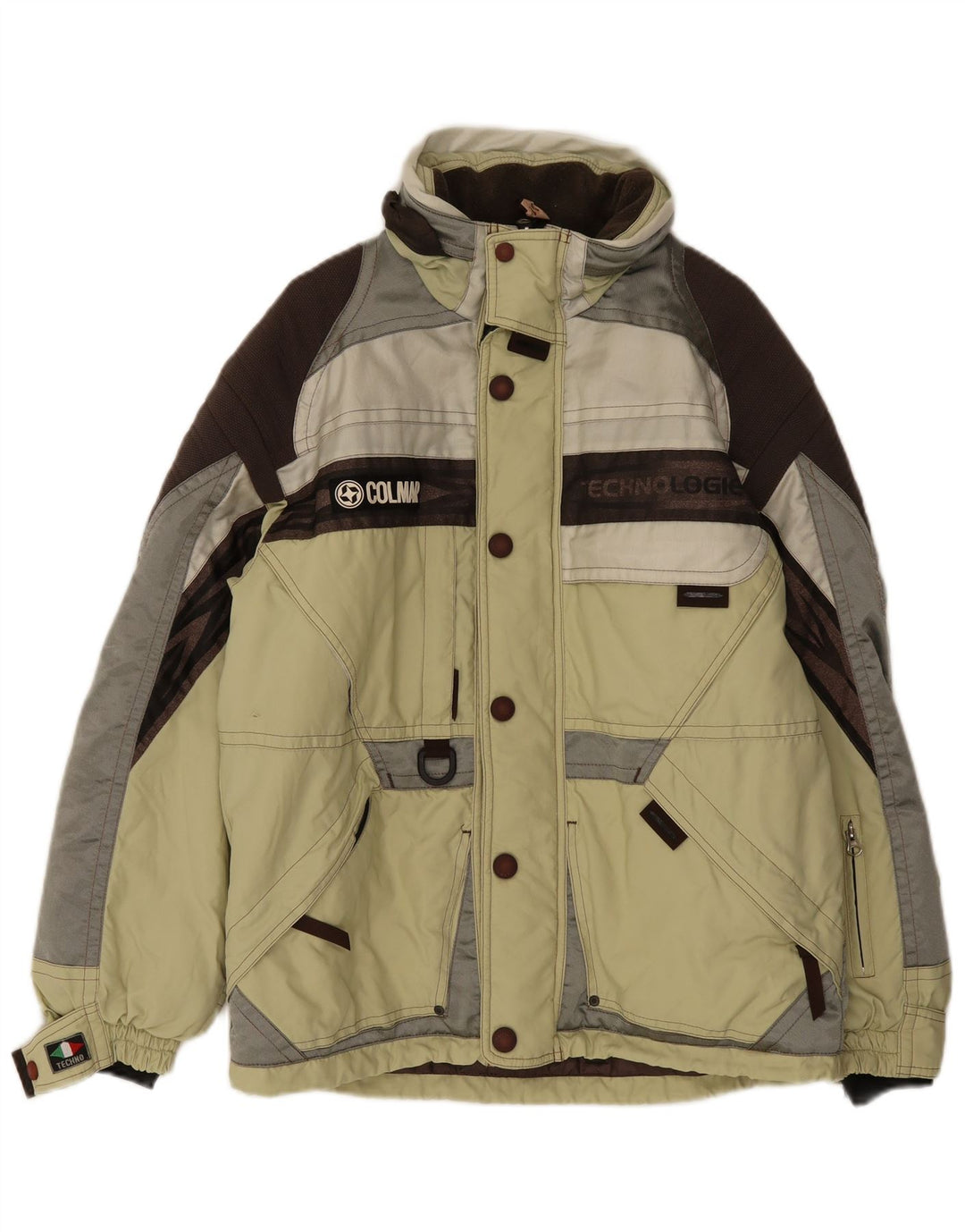 Colmar Herre grafisk hætte skijakke US 42 Large Green Colourblock