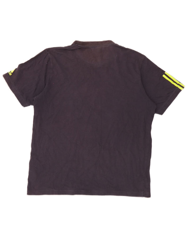 Adidas Herre grafisk T-shirt Top Stor marineblå bomuld
