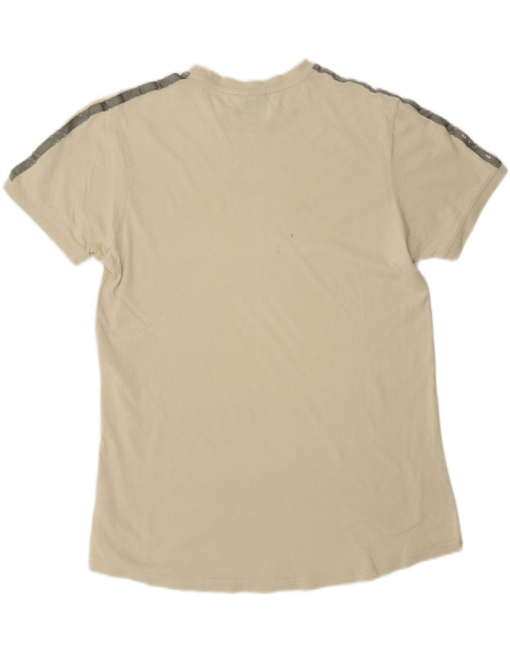 ELLESSE Mens T-Shirt Top Medium Beige Colourblock Vintage Ellesse and Second-Hand Ellesse from Messina Hembry 