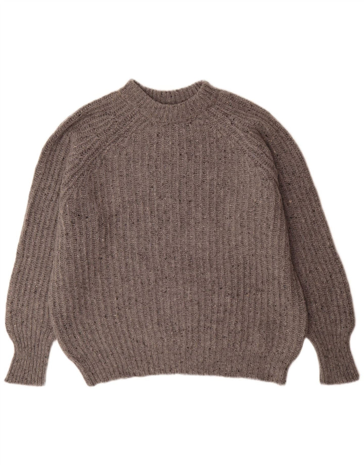 Clorinda Herre Crew Neck Jumper Sweater 2XL Grå Flecked Virgin Wool