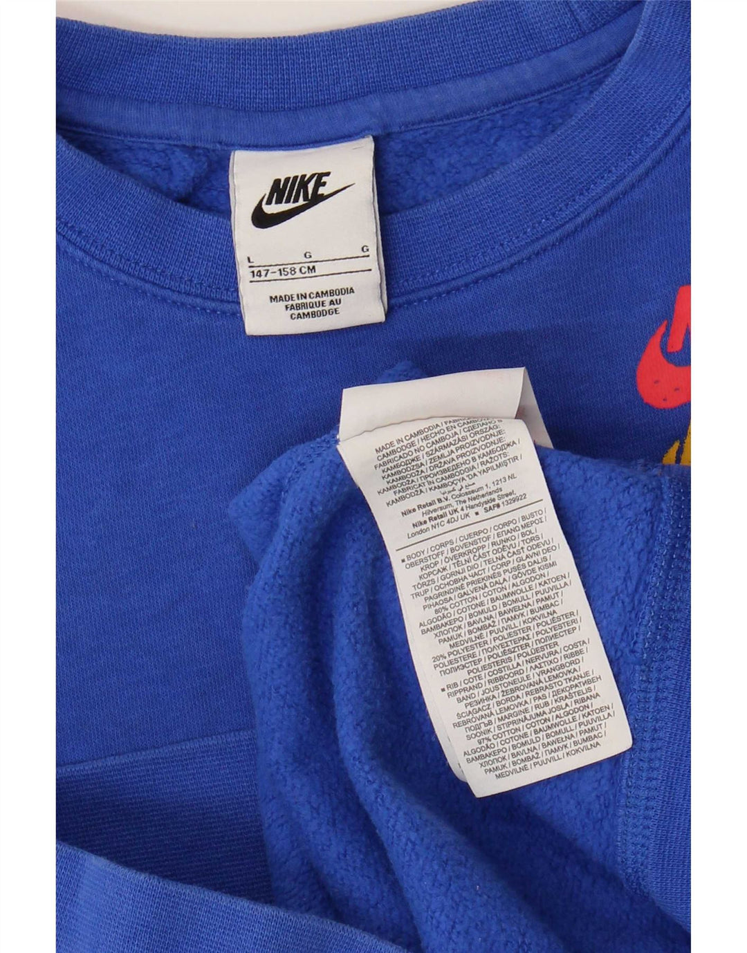 Nike Boys Graphic Sweatshirt Jumper 12-13 år Stor blå bomuld