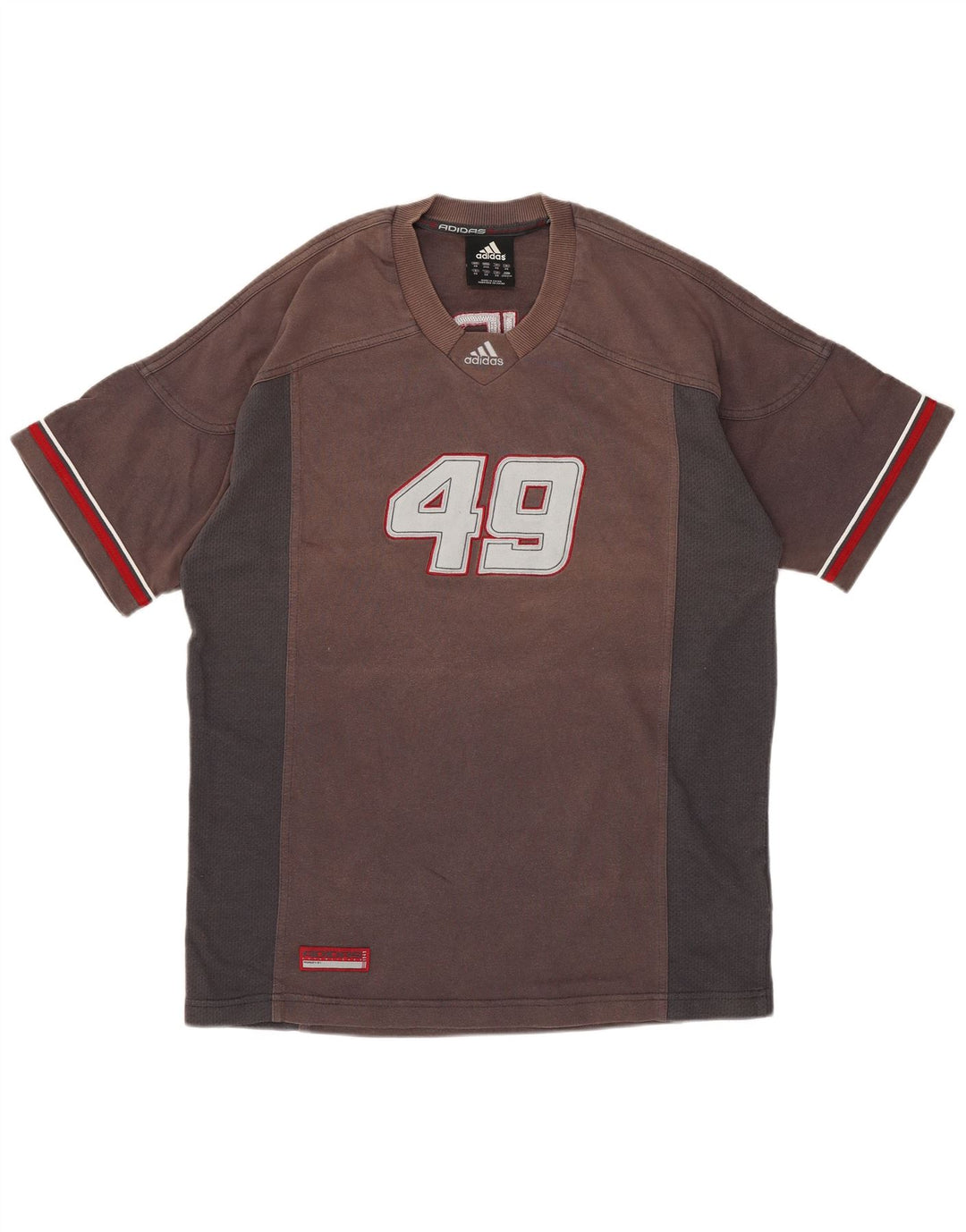 ADIDAS Grafisk T-shirt top til mænd XS Grå Colourblock Bomuld