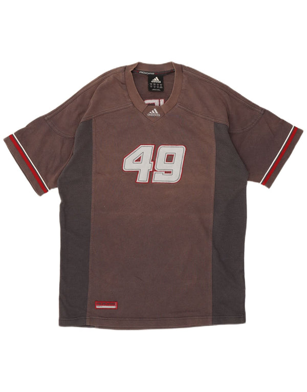 ADIDAS Grafisk T-shirt top til mænd XS Grå Colourblock Bomuld