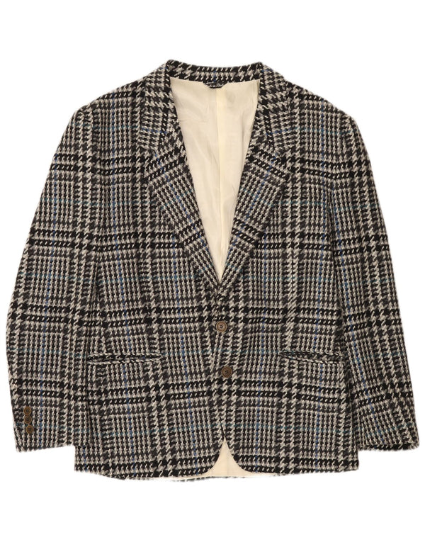 Tiglio Herre 2-knaps blazerjakke IT 50 Large Grå Houndstooth Virgin Wool