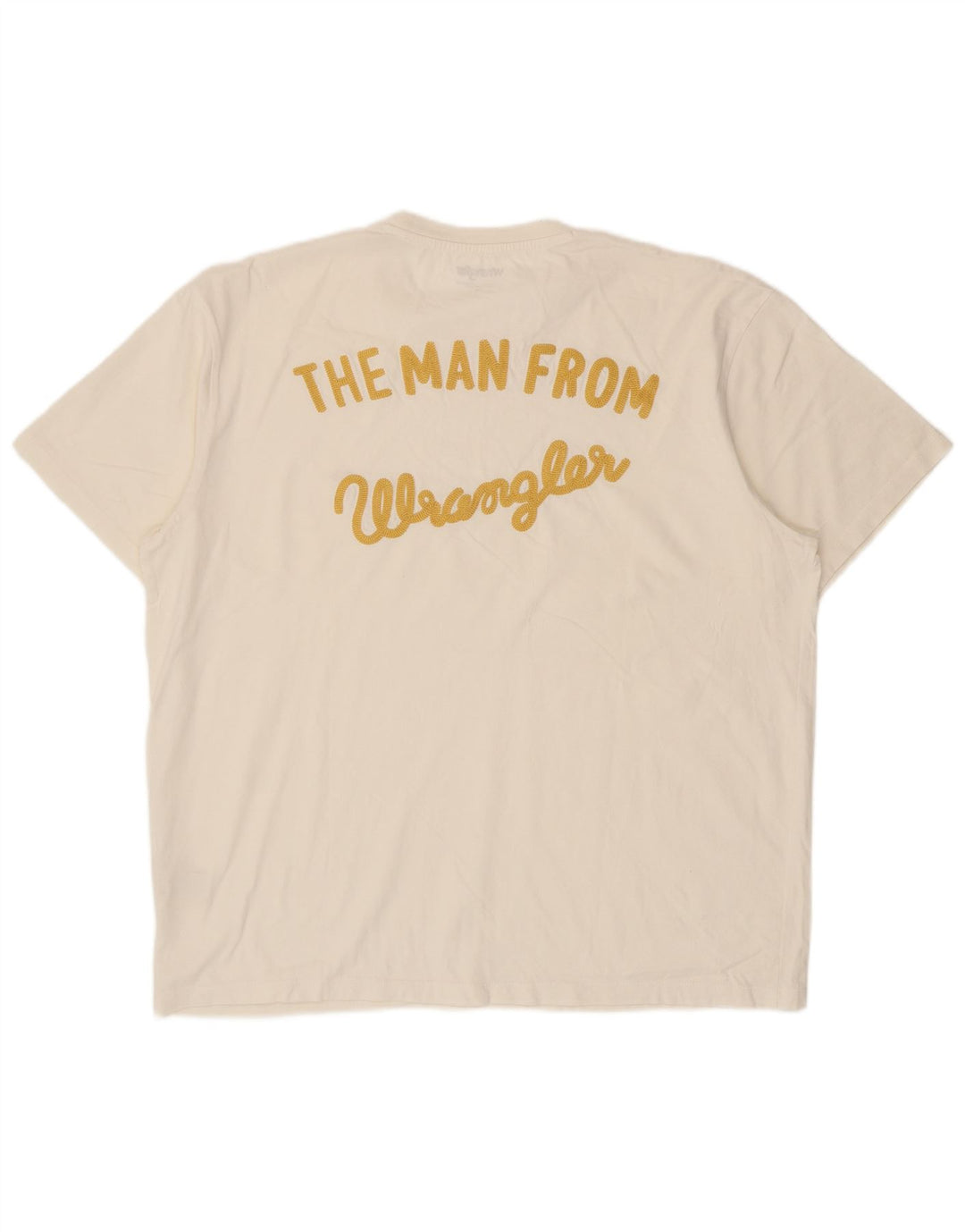WRANGLER Mens Loose Fit Graphic T-Shirt Top Medium White Cotton