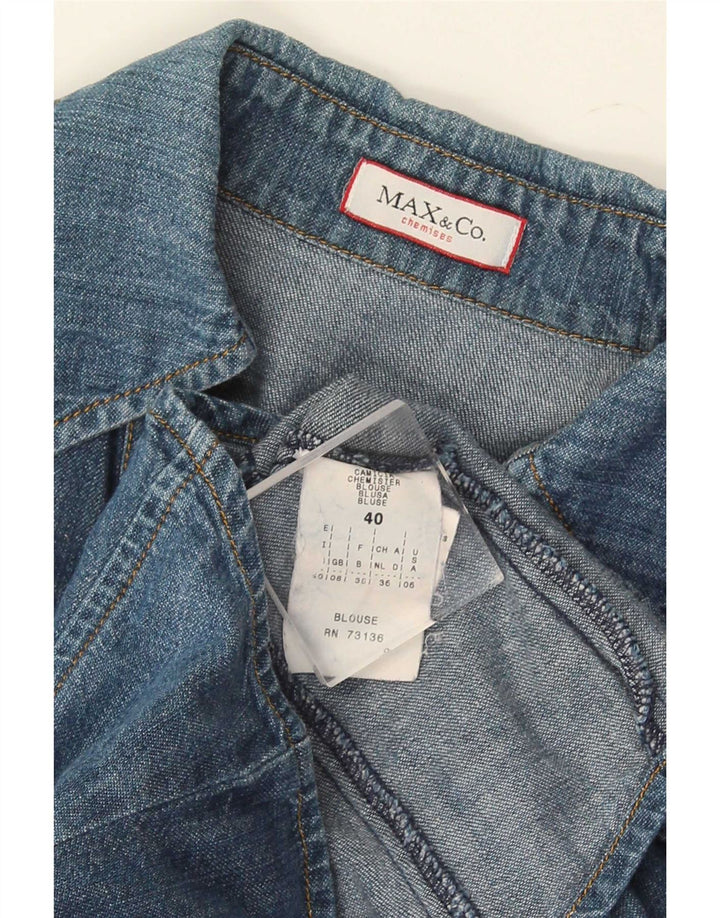 Max & Co. Denimskjorte til kvinder UK 8 Lille blå bomuld