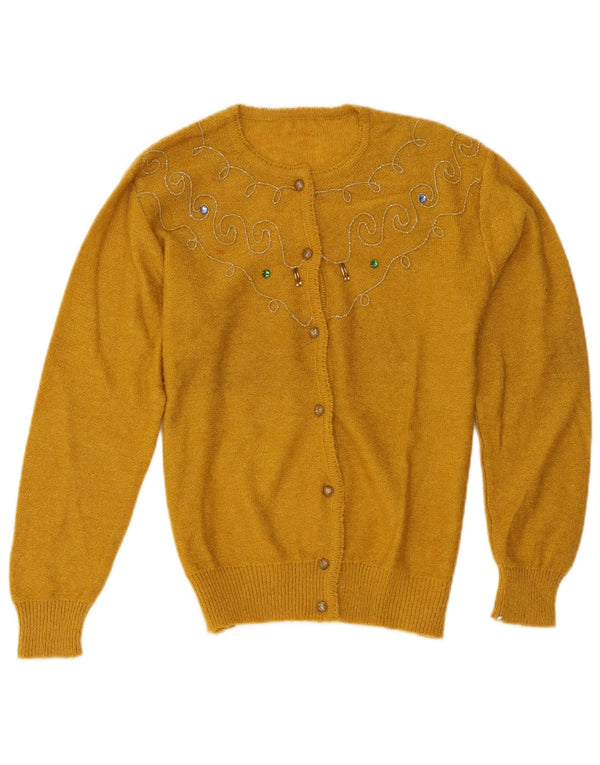 Vintage dame cardigan sweater UK 14 Medium Yellow