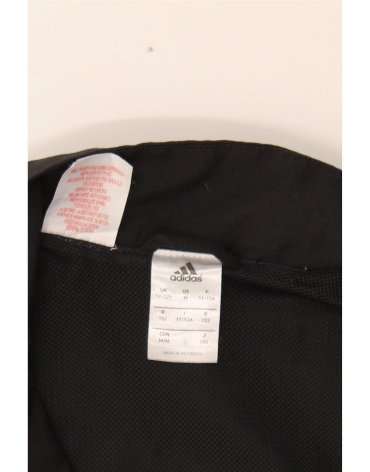 ADIDAS Boys Graphic Tracksuit Top Jacket 11-12 Years Black Polyester Vintage Adidas and Second-Hand Adidas from Messina Hembry 