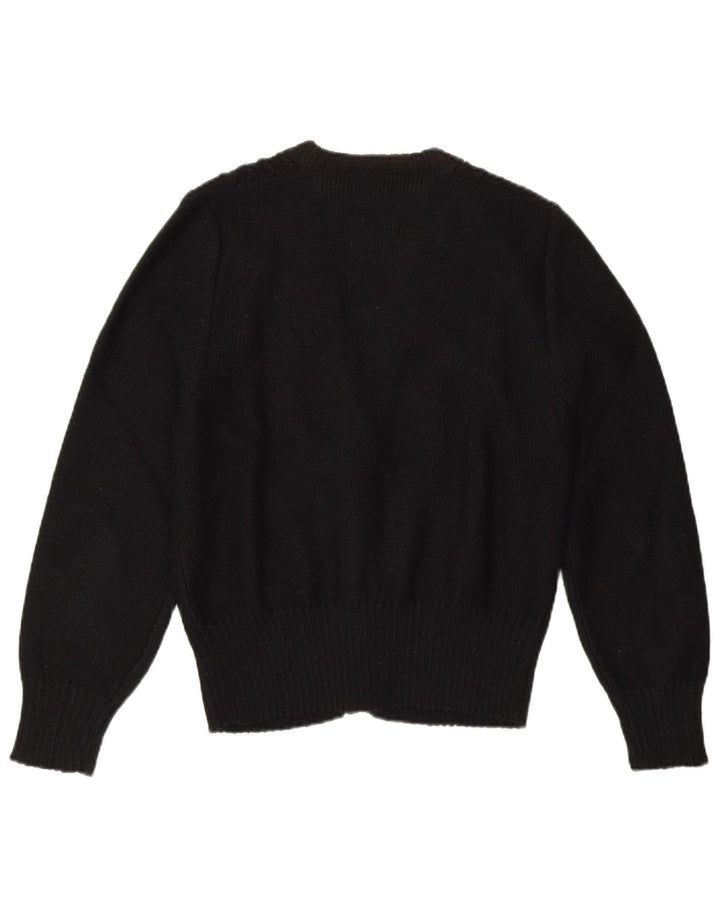 Vintage dame cardigan sweater UK 10 Small Black