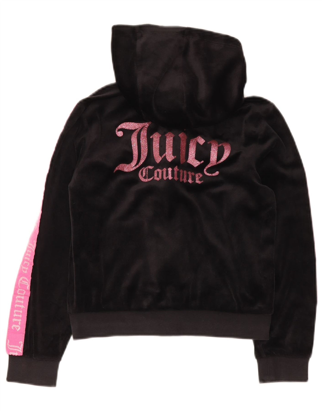 JUICY COUTURE Pige grafisk hættetrøje med lynlås 9-10 år Sort