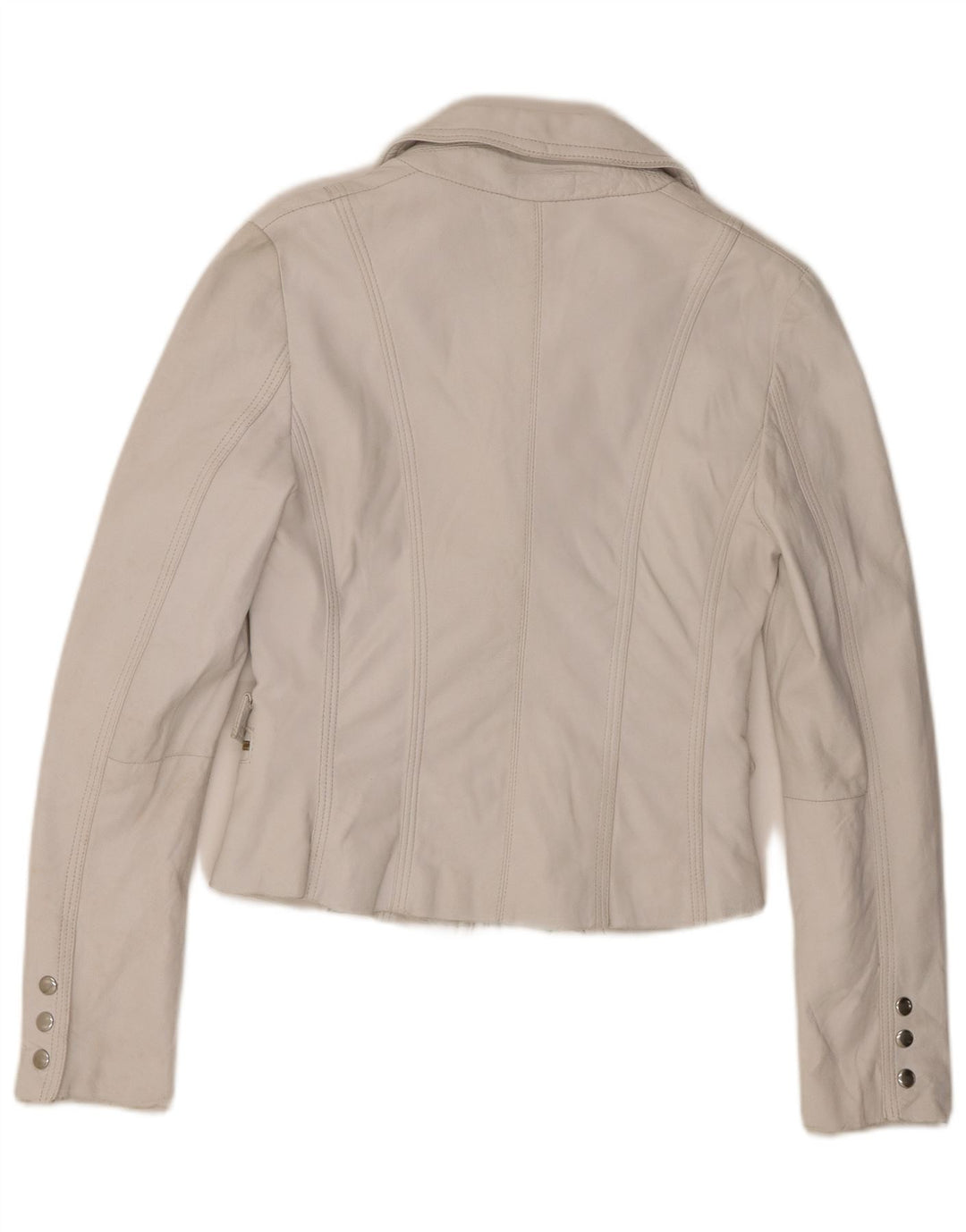 Vintage dame læder blazerjakke IT 44 Medium hvidt læder