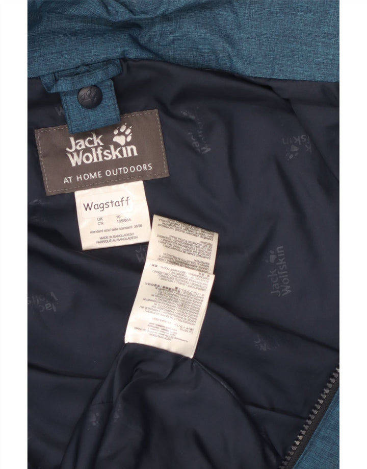 Jack Wolfskin Dame Hooded Parka Jacket UK 10 Small Blue Polyester