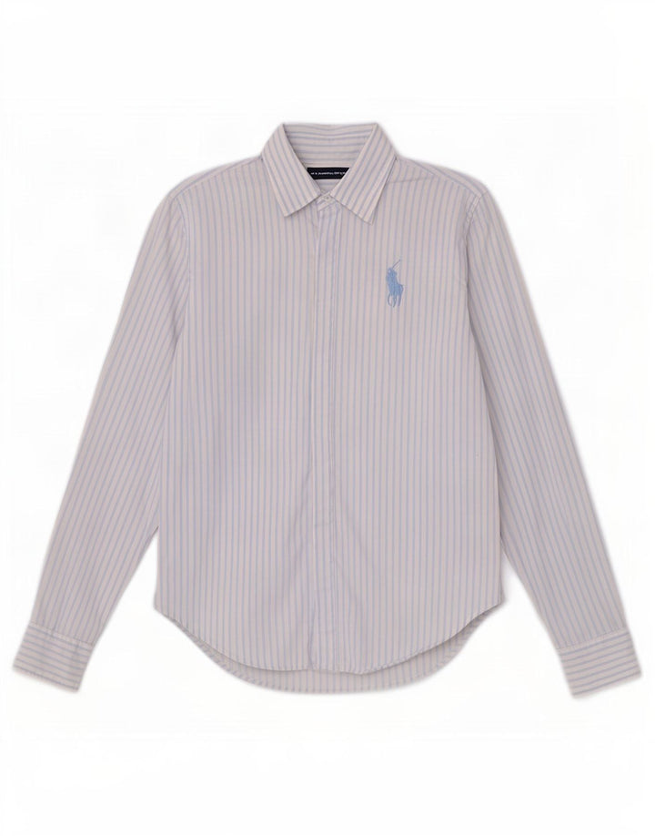 Ralph Lauren Dameskjorte US 6 Medium Blue Pinstripe Bomuld