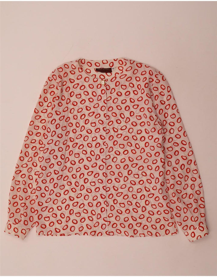 Diana Bentalls skjortebluse til kvinder IT 44 Medium rød geometrisk acetat