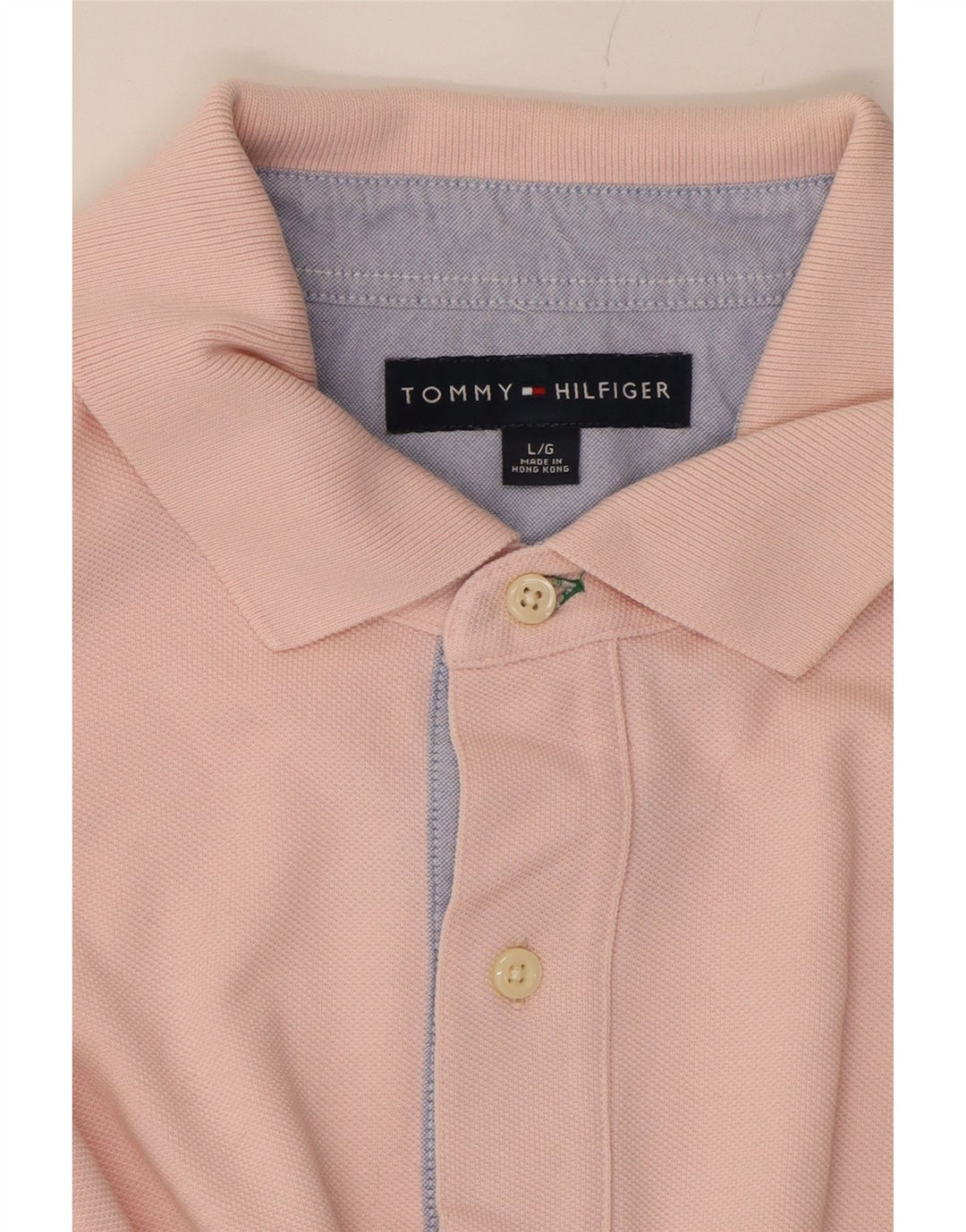 TOMMY HILFIGER Mens Polo Shirt Large Pink Cotton Vintage Tommy Hilfiger and Second-Hand Tommy Hilfiger from Messina Hembry 