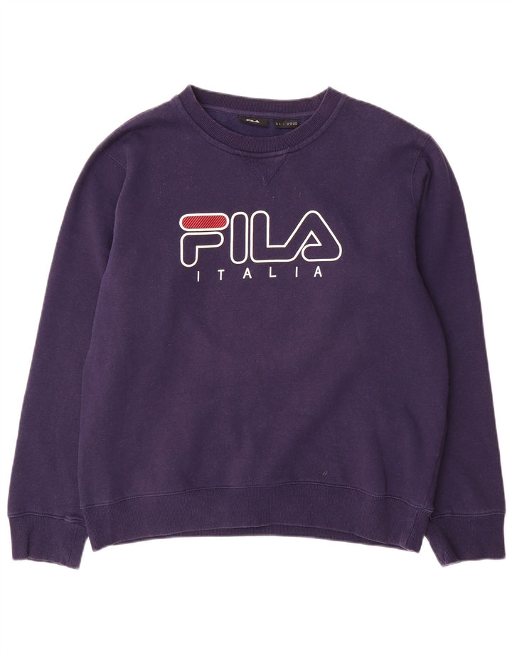 Fila Herre grafisk sweatshirt Jumper Medium Navyblå Bomuld