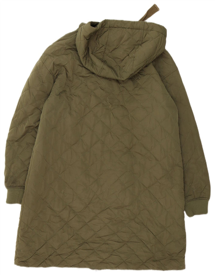 Marks & Spencer Dame Oversized Quiltet Overfrakke med hætte UK 14 Stor Grøn