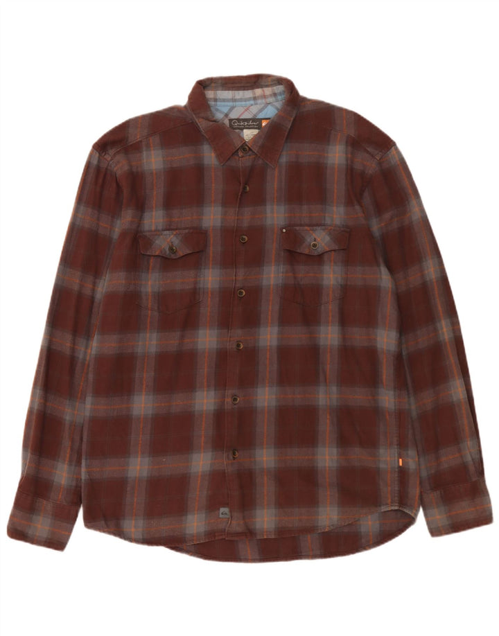 Quiksilver herre flannel skjorte stor brun ternet bomuld