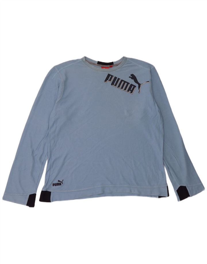 PUMA Herre grafisk top langærmet XL blå bomuld