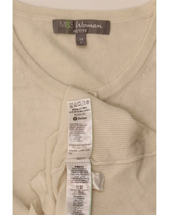 Marks & Spencer Petite cardigan sweater til kvinder UK 14 Medium Off White