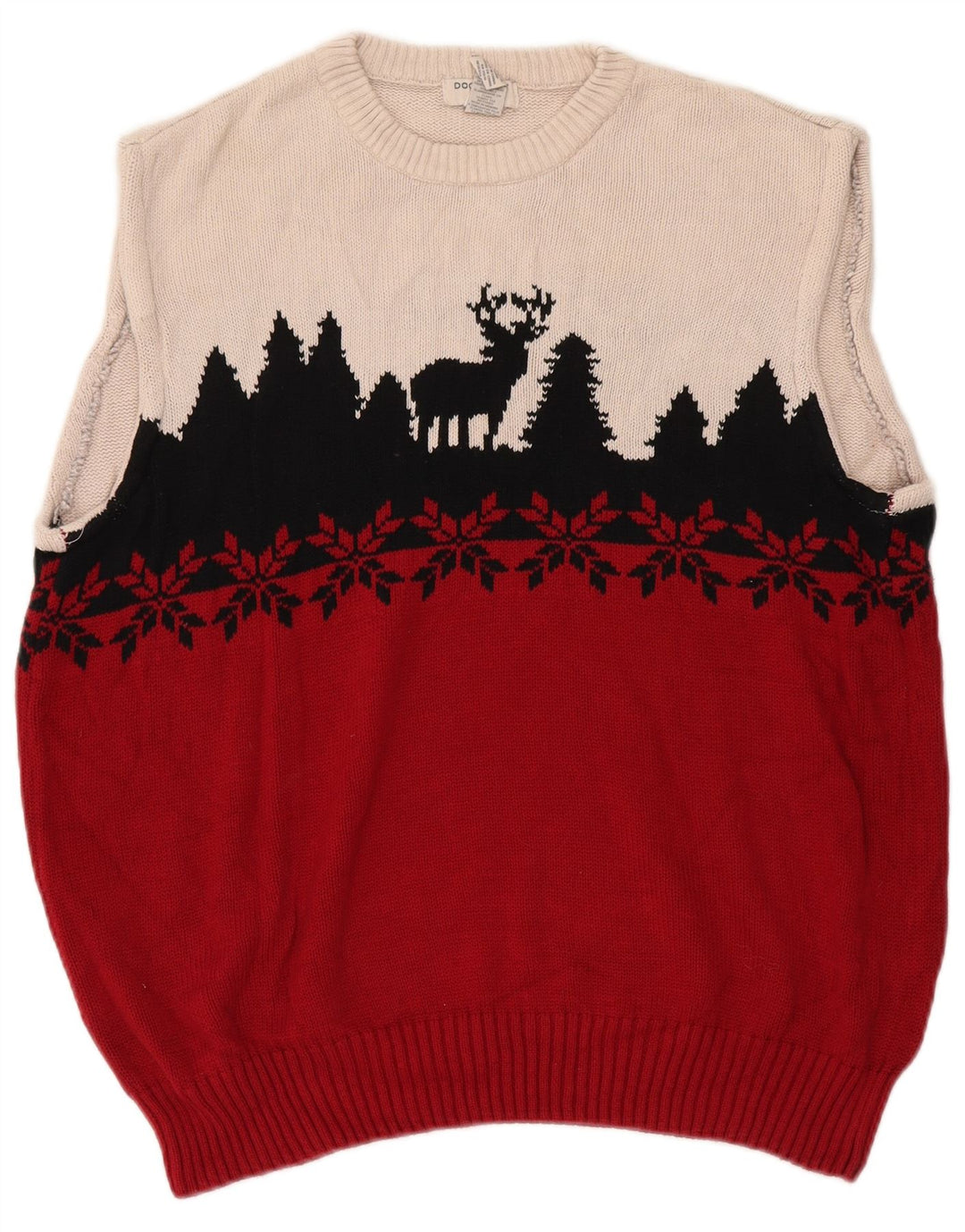 Dockers Herrevest Tank Top Large Red Fair Isle Cotton