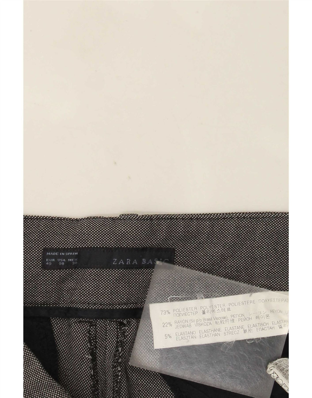 Zara Dame Bootcut Chino Bukser EU 40 Medium W30 L32 Grå Plettet