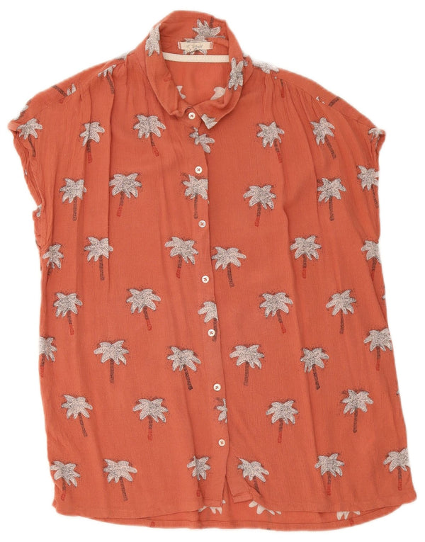 White Stuff Hawaiian skjorte bluse til kvinder UK 14 Large Pink Floral