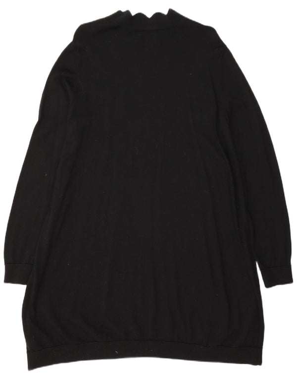 Cos Dame Langærmet Jumper Kjole UK 14 Medium Sort Uld