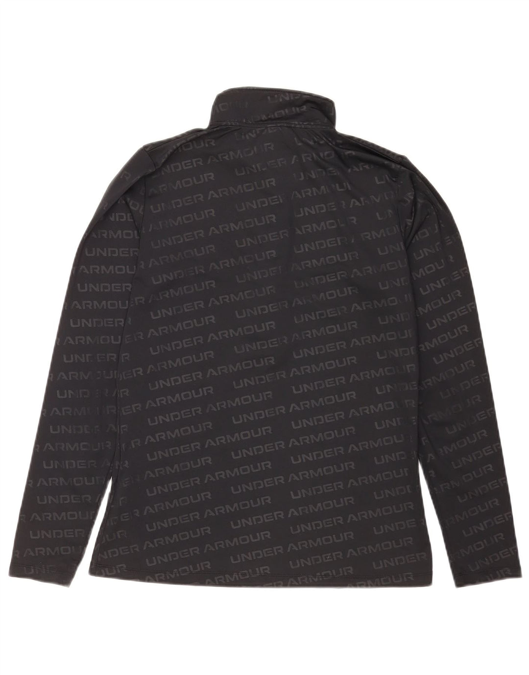 Under Armour Kvinder Zip Neck Grafisk Top Langærmet UK 12 Medium Sort