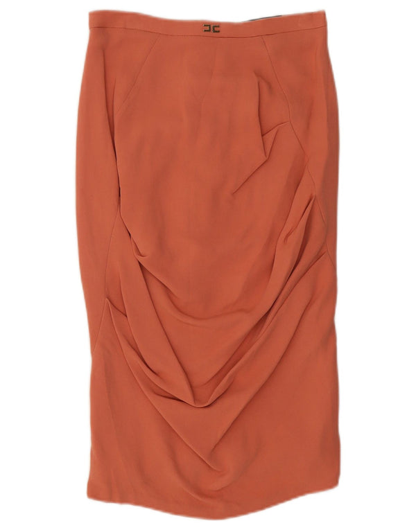 Elisabetta Franchi Lige nederdel til kvinder IT 40 Small W24 Orange Viscose