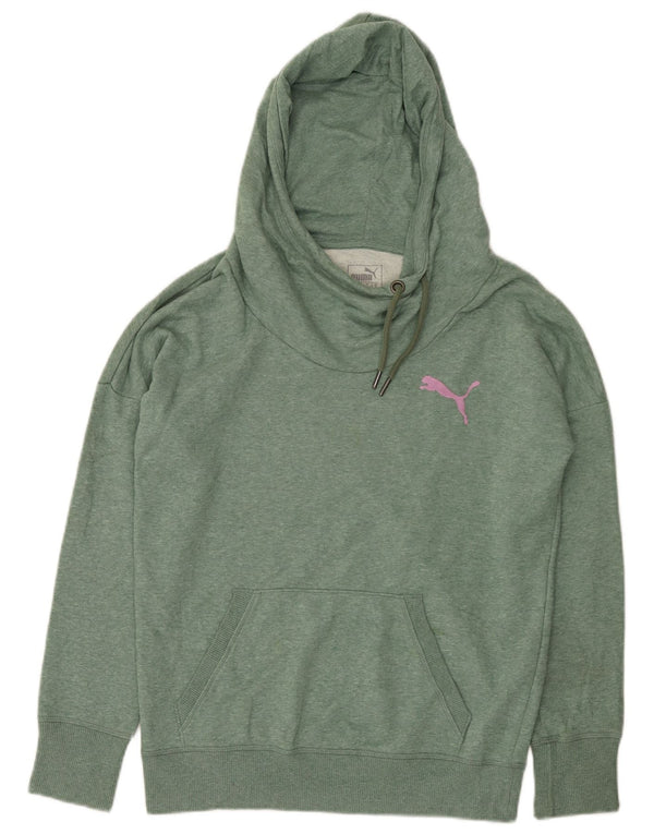 Puma Dame Hoodie Jumper UK 18 XL Grøn Flecked Bomuld