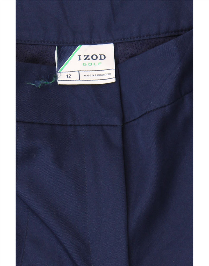 IZOD Womens Chino Shorts US 12 Large W34  Navy Blue Polyester Vintage Izod and Second-Hand Izod from Messina Hembry 