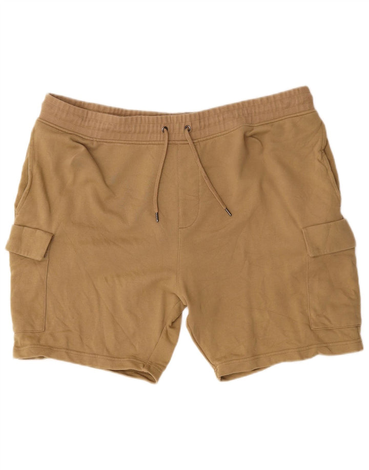 Marks & Spencer Herre Regular Fit Sportshorts 2XL Beige Bomuld