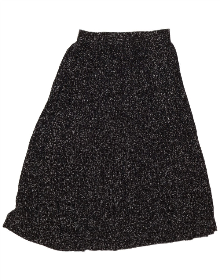 Citron Dame Midi Nederdel IT 44 Medium W30 Sort Plettet Viscose