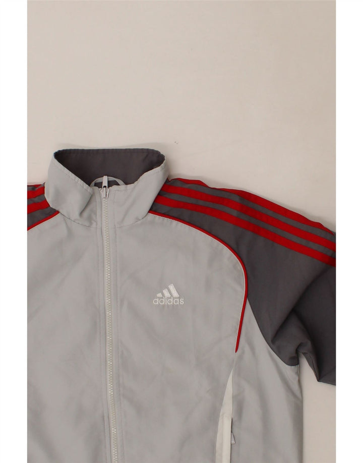 ADIDAS Boys Tracksuit Top Jacket 11-12 Years Grey Colourblock Vintage Adidas and Second-Hand Adidas from Messina Hembry 