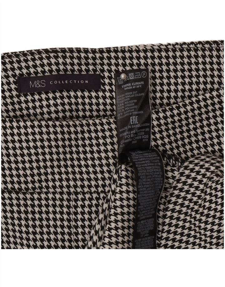 Marks & Spencer Pencil Nederdel til kvinder UK 16 Large W32 Grey Houndstooth
