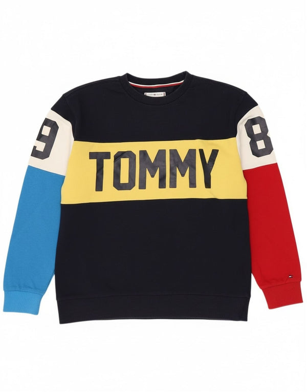 Tommy Hilfiger Boys Sweatshirt Jumper 13-14 år Navy Blue Colourblock