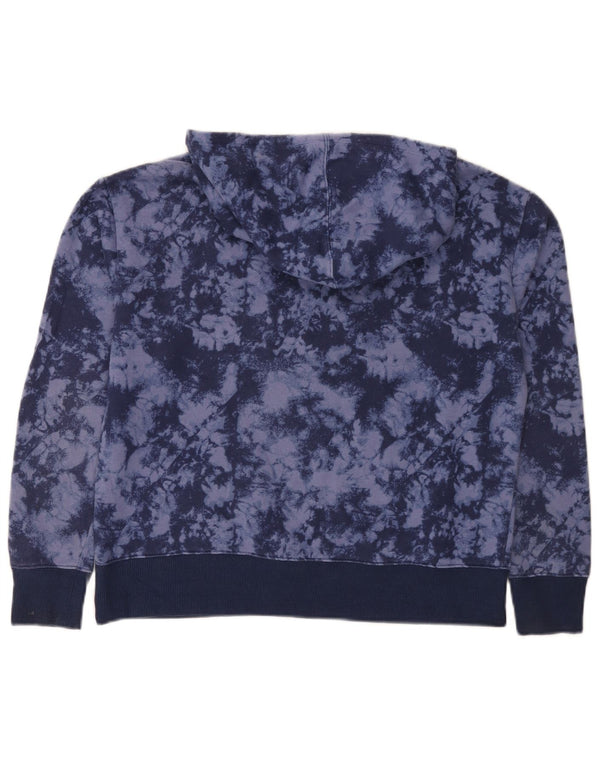 Champion Dame Grafisk Hoodie Jumper UK 10 Small Navy Blue Tie Dye