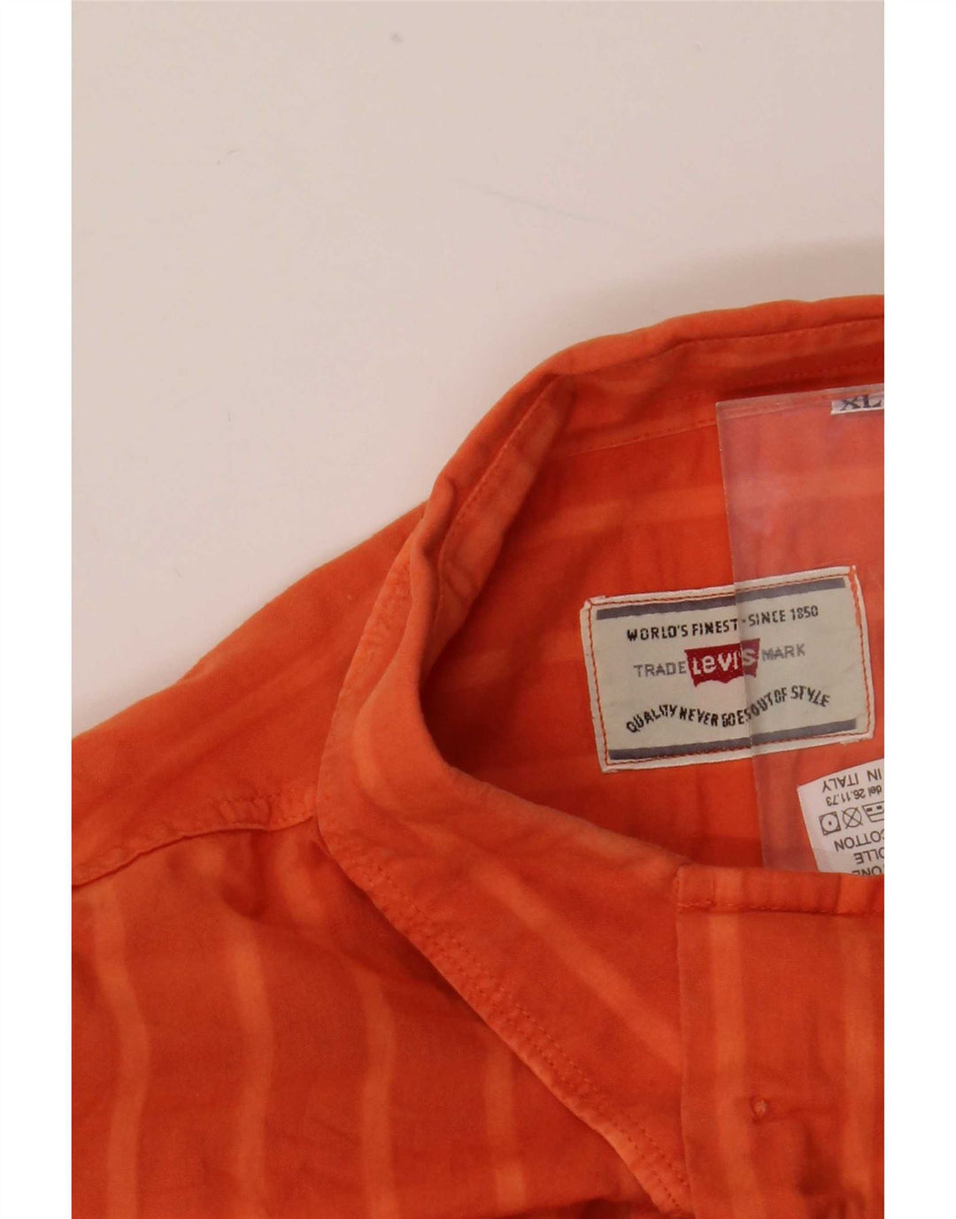 Levi's herreskjorte XL orange ternet bomuld